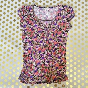 Candie's Pink and Purple Ruched Blouse